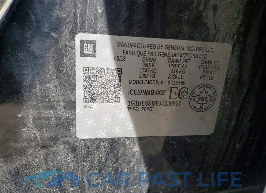 1G1BE5SM8J7230927# 12
