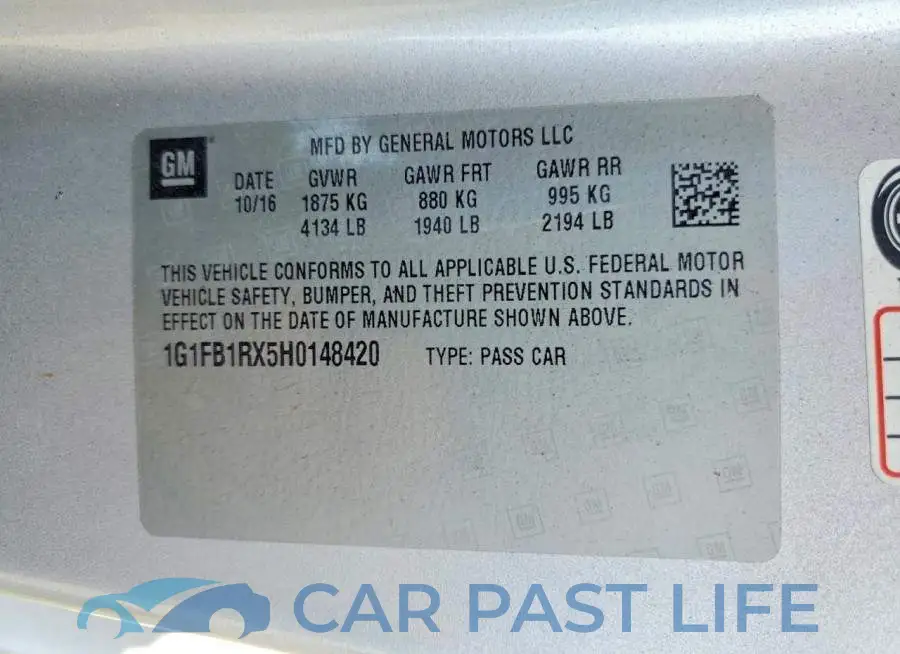1G1FB1RX5H0148420# 12