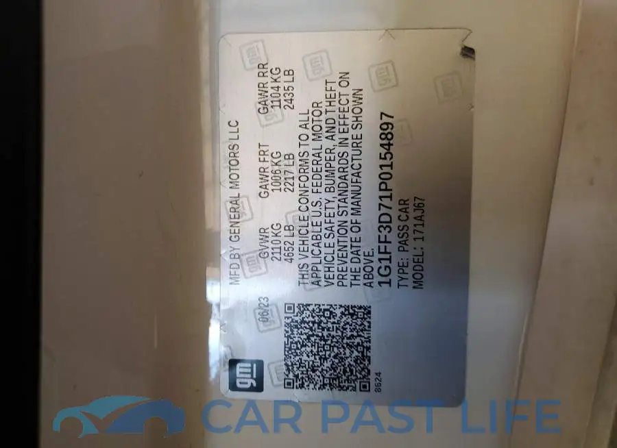 1G1FF3D71P0154897# 12