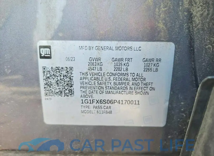 1G1FX6S06P4170011# 12
