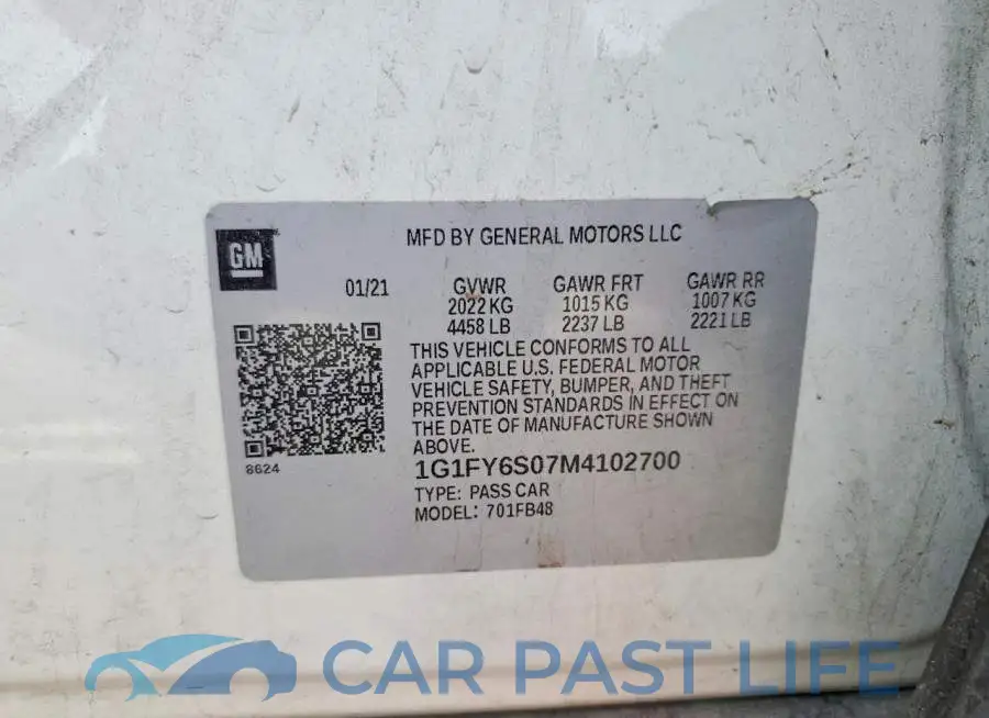 1G1FY6S07M4102700# 12