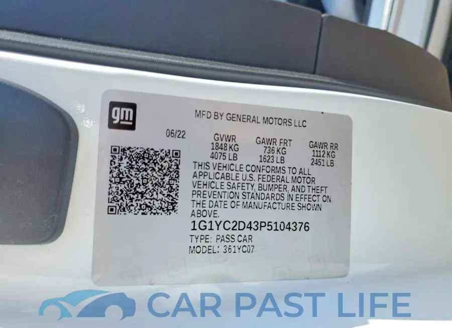 1G1YC2D43P5104376# 13