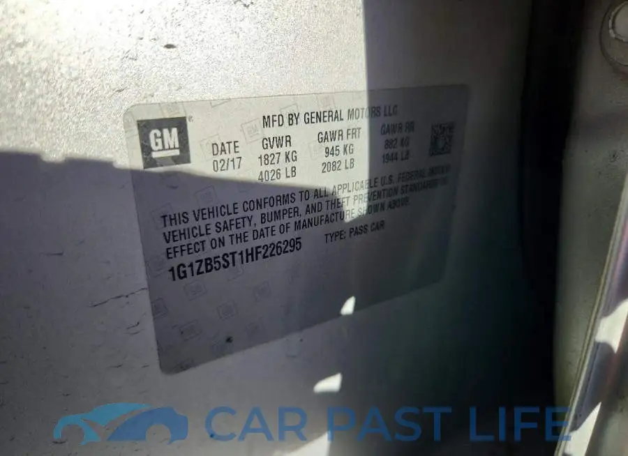 1G1ZB5ST1HF226295# 12