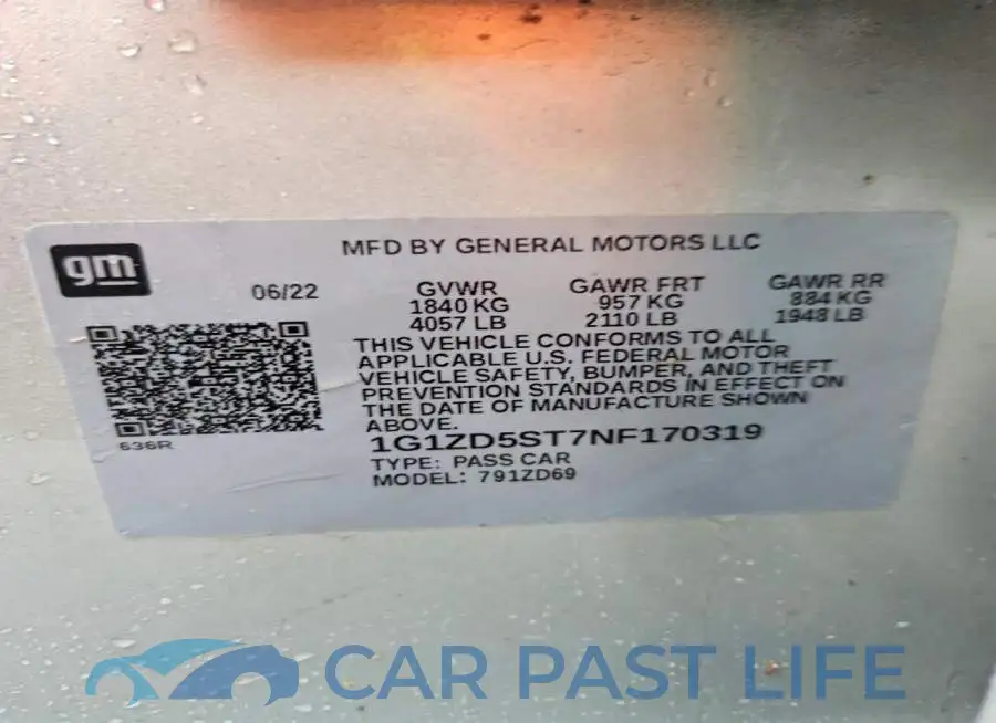 1G1ZD5ST7NF170319# 12