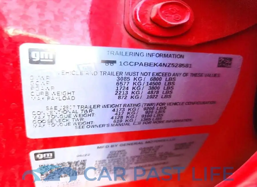 1GCPABEK4NZ528581# 12