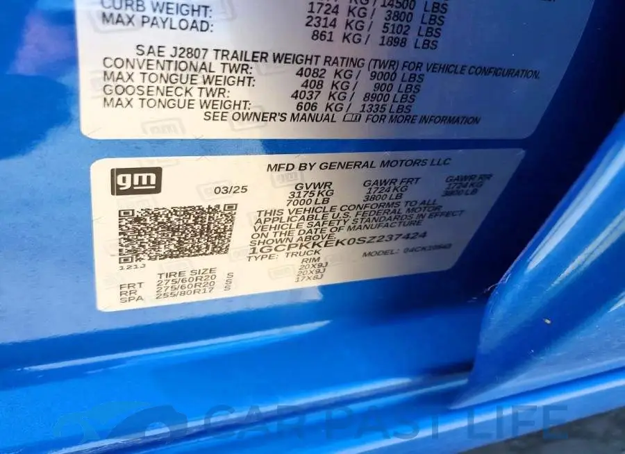 1GCPKKEK0SZ237424# 12