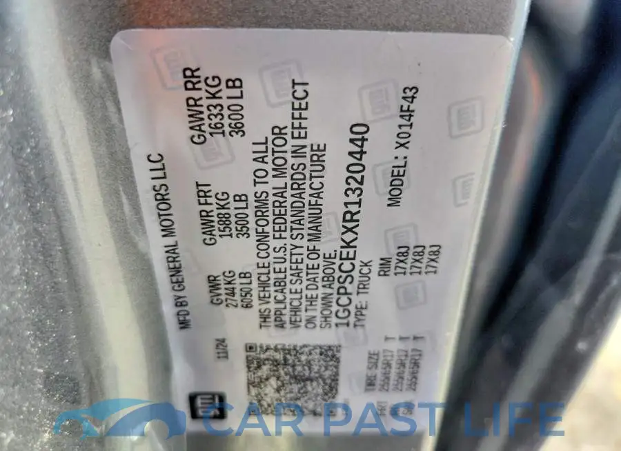1GCPSCEKXR1320440# 12