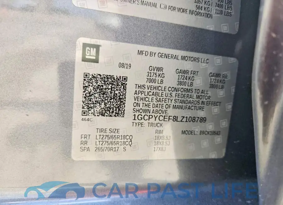 1GCPYCEF8LZ108789# 13
