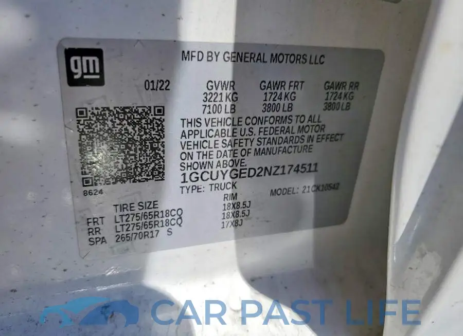 1GCUYGED2NZ174511# 12