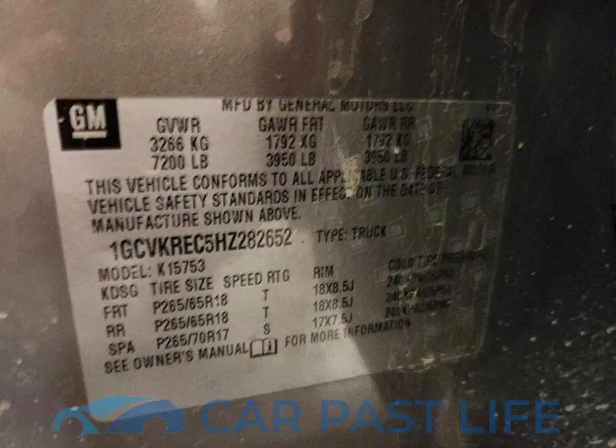 1GCVKREC5HZ282652# 12