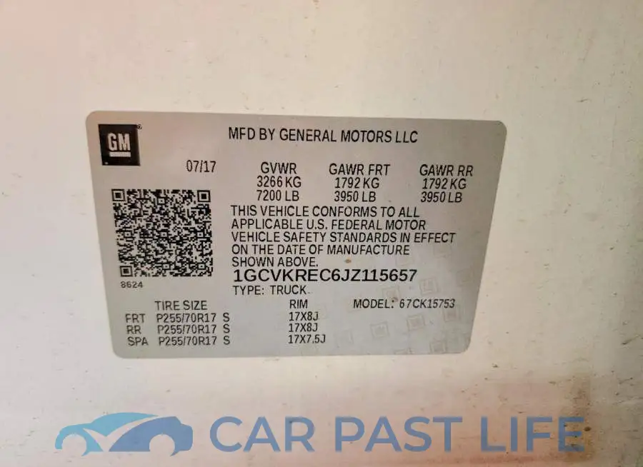 1GCVKREC6JZ115657# 12