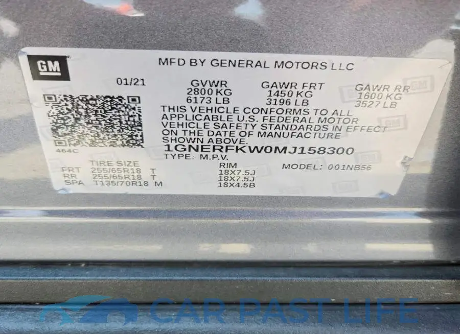 1GNERFKW0MJ158300# 13