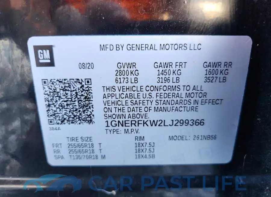 1GNERFKW2LJ299366# 13