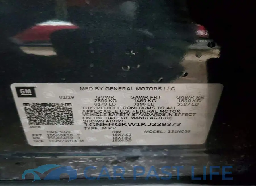 1GNERGKW1KJ228373# 13