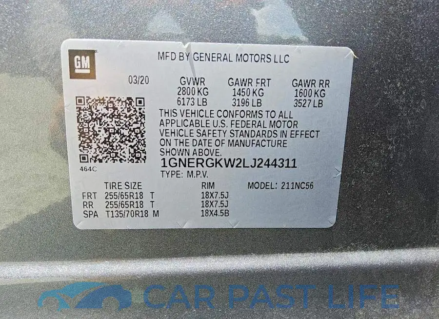 1GNERGKW2LJ244311# 13