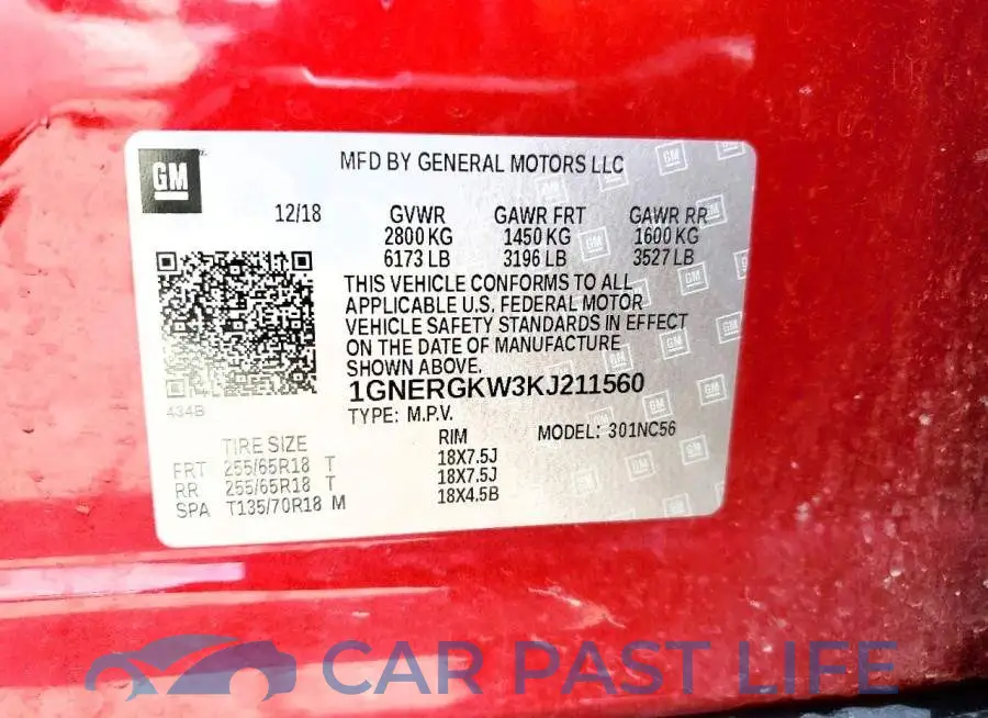1GNERGKW3KJ211560# 13
