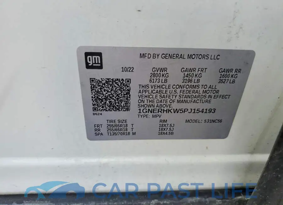 1GNERHKW5PJ154193# 13
