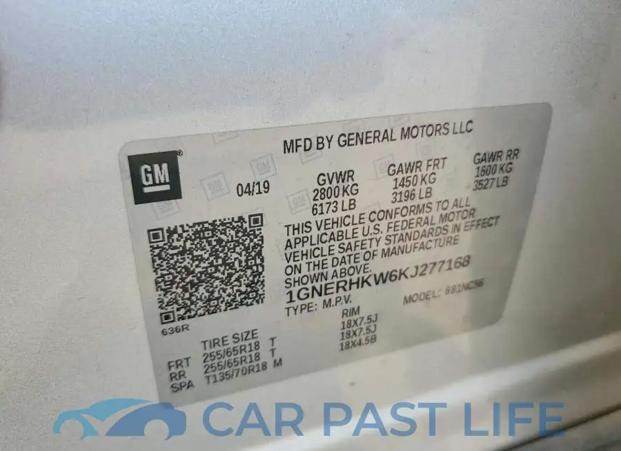 1GNERHKW6KJ277168# 13