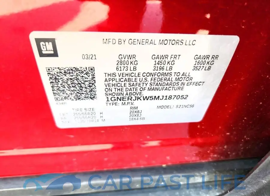 1GNERJKW5MJ187052# 13