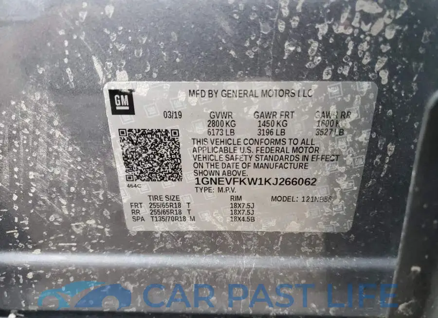 1GNEVFKW1KJ266062# 13