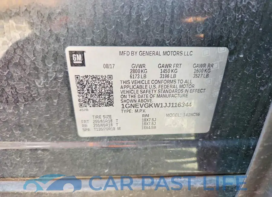 1GNEVGKW1JJ116344# 13