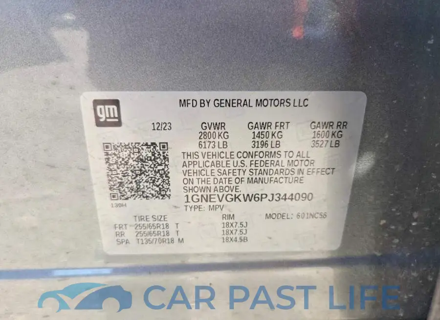 1GNEVGKW6PJ344090# 14