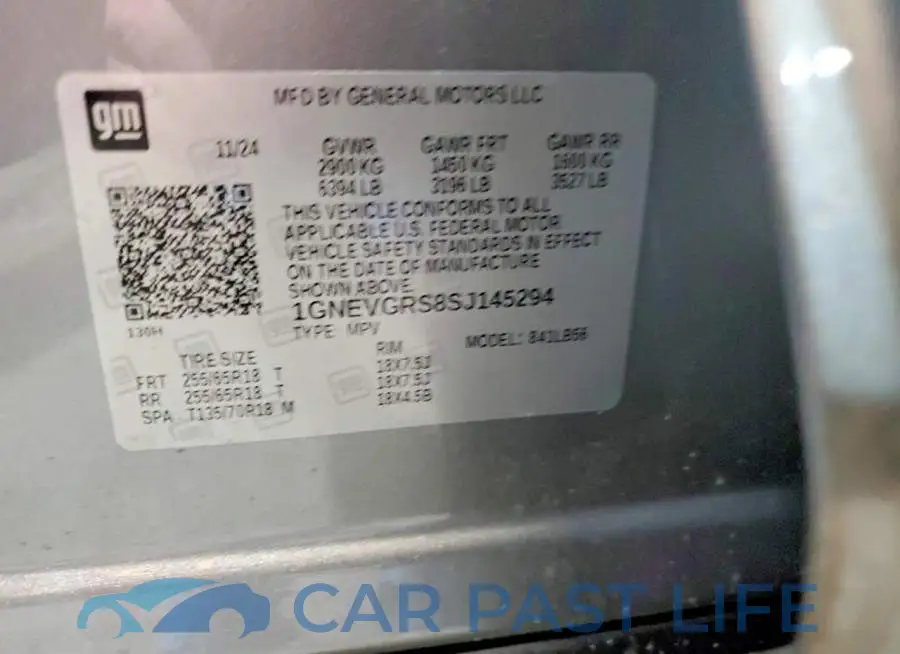 1GNEVGRS8SJ145294# 13