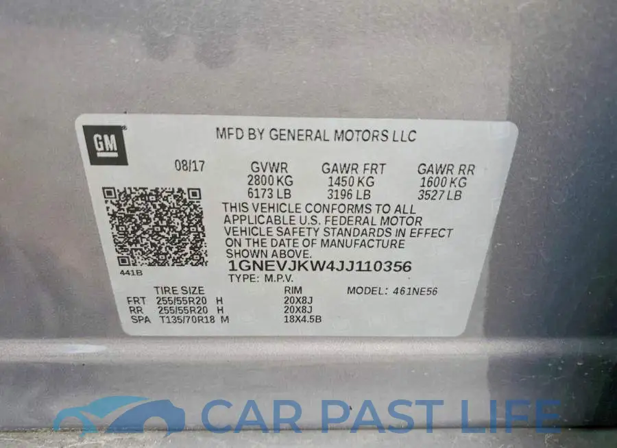 1GNEVJKW4JJ110356# 13