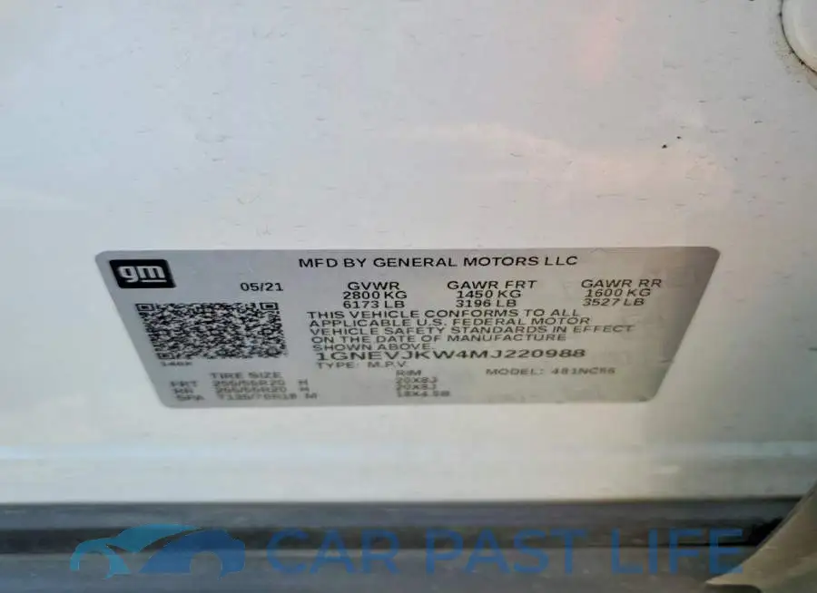 1GNEVJKW4MJ220988# 13