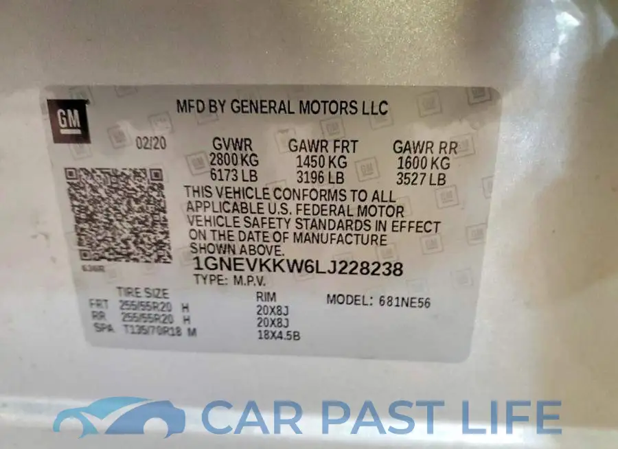 1GNEVKKW6LJ228238# 13