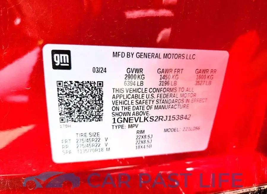 1GNEVLKS2RJ153842# 14