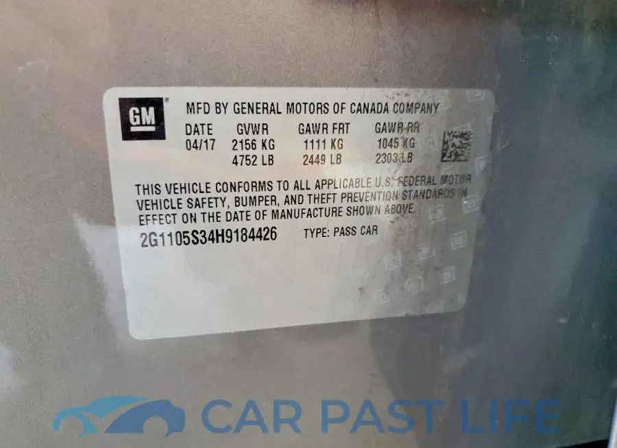 2G1105S34H9184426# 12