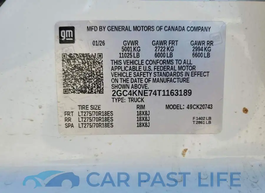 2GC4KNE74T1163189# 12