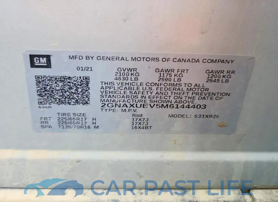 2GNAXUEV5M6144403# 13