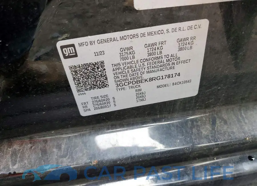 3GCPDBEK8RG178174# 12