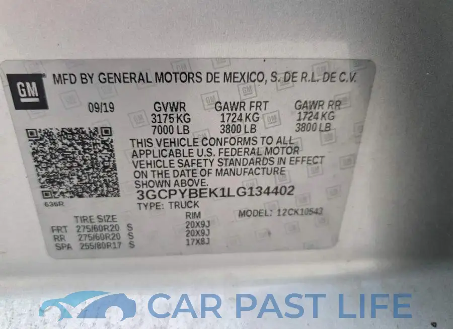 3GCPYBEK1LG134402# 12