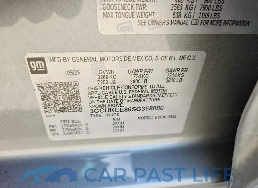 3GCUKEE86SG358080# 12
