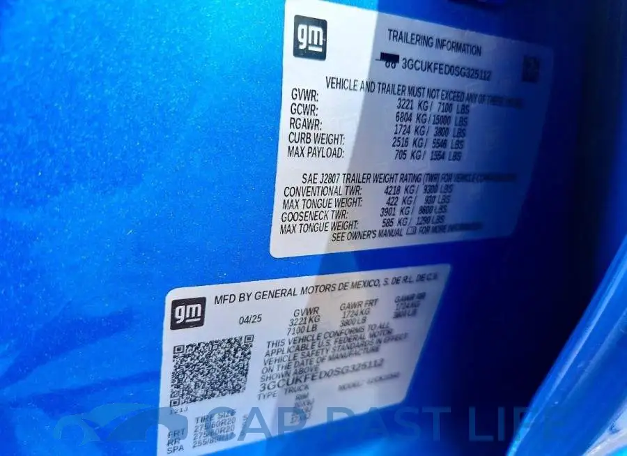 3GCUKFED0SG325112# 12