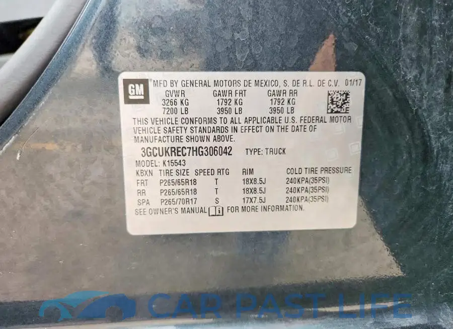 3GCUKREC7HG306042# 12