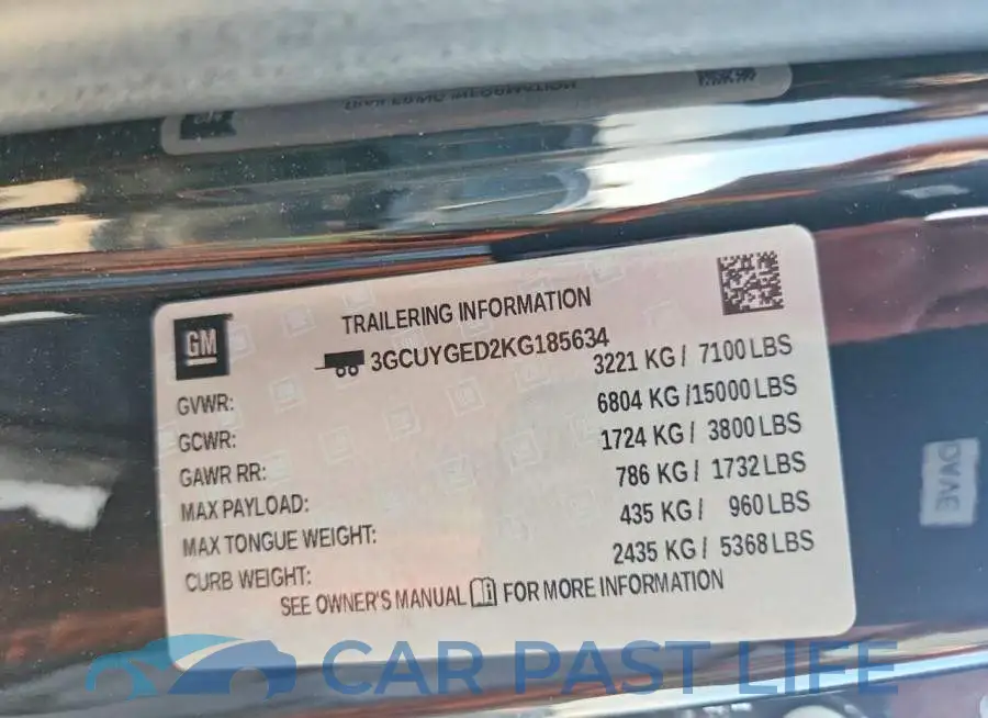 3GCUYGED2KG185634# 12