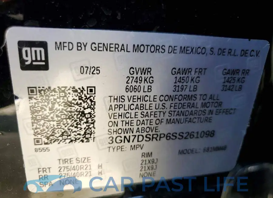 3GN7DSRP6SS261098# 13