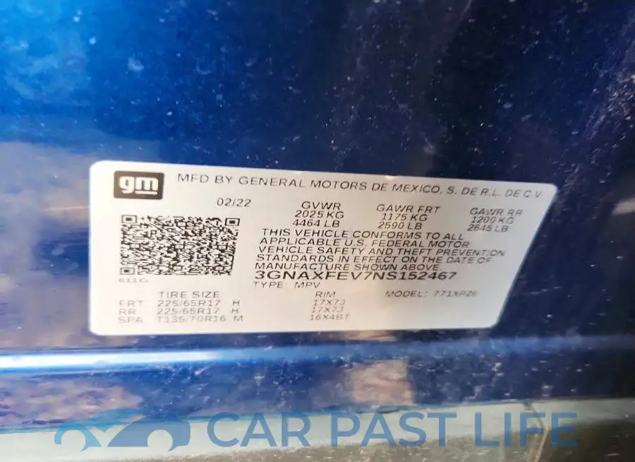 3GNAXFEV7NS152467# 13