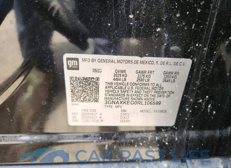 3GNAXKEG0RL106599# 13