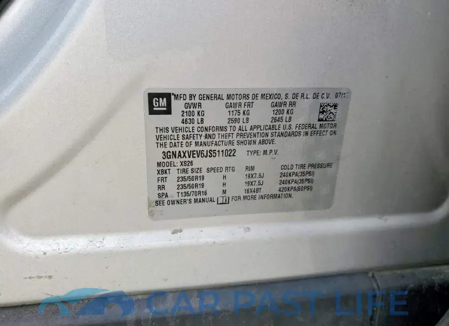 3GNAXVEV6JS511022# 13