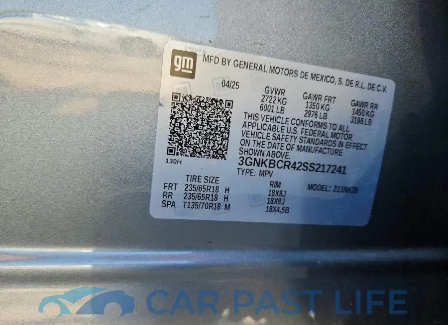 3GNKBCR42SS217241# 13