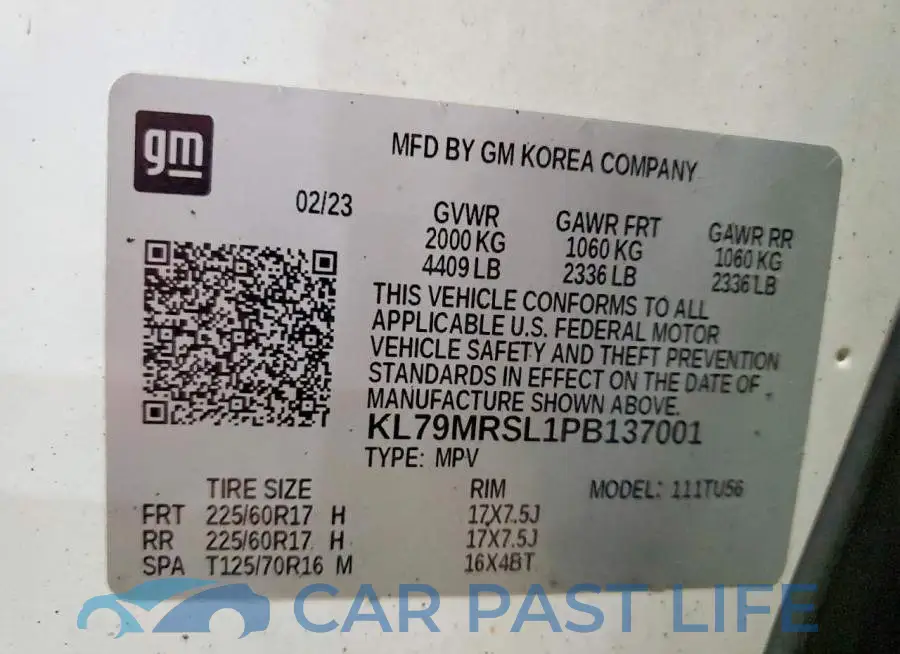 KL79MRSL1PB137001# 13