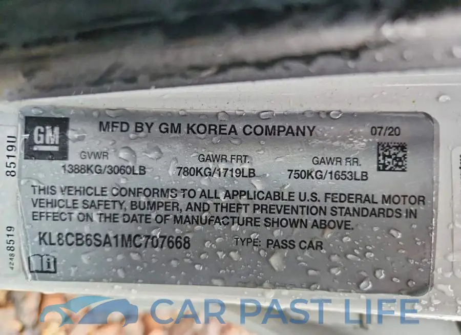 KL8CB6SA1MC707668# 12