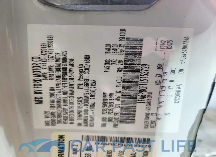 1FA6P8CF1L5153729# 12