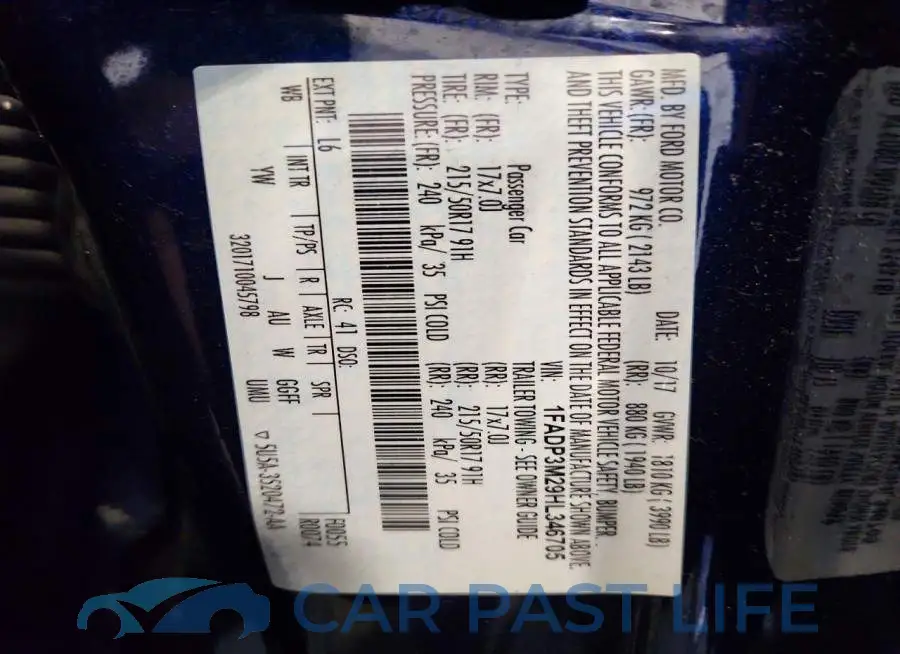 1FADP3M29HL346705# 12