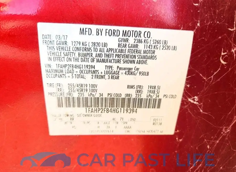1FAHP2F84HG119394# 13